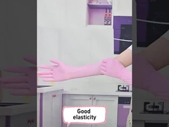 Luvas de nitril sintéticas cor-de-rosa flexíveis e duráveis Luvas de nitril de segurança não irritantes