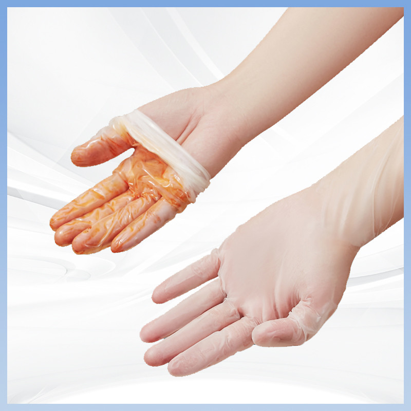 As luvas cor-de-rosa descartáveis à moda e confortáveis do PVC fazem sua proteção igualmente completa do sentido de forma