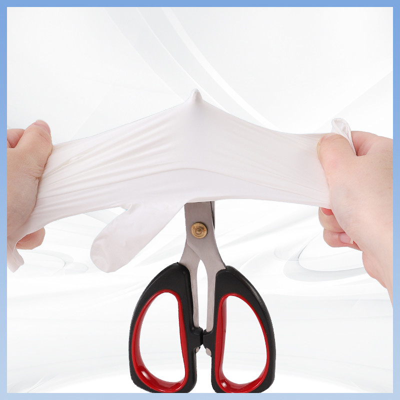 Logotipo personalizável Luvas de látex branco Proteção acessível Luvas de látex descartáveis para segurança econômica