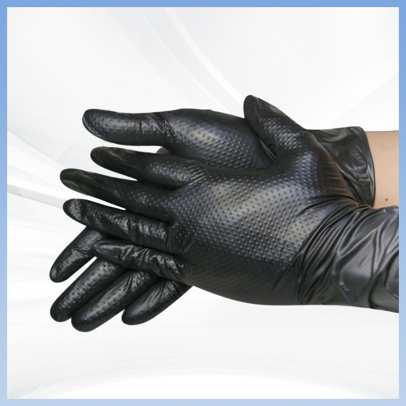 Luvas de segurança Trabalho de construção Luvas de nitril com textura de diamante Luvas de segurança de borracha antiderrapante Luvas de nitril descartáveis espessadas