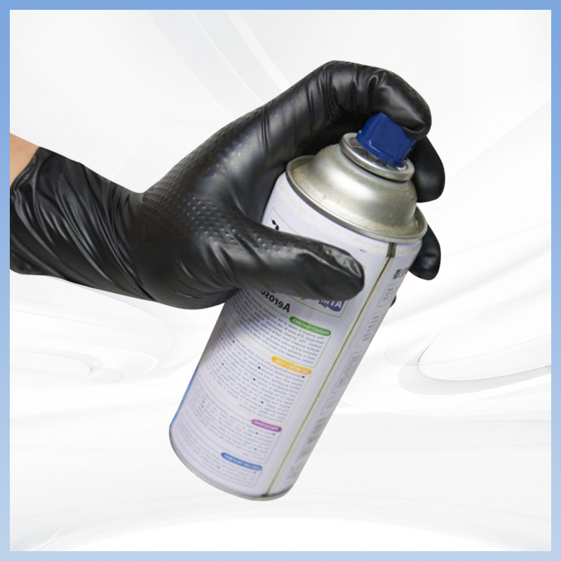 Diamante Negro Guantes Nitrílicos descartáveis Sem pó Engrossado Negro Trabalho de Proteção Diária Disponível Nitrílico Globo