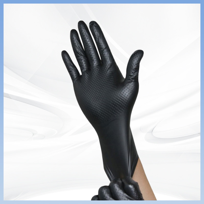 Diamante Negro Guantes Nitrílicos descartáveis Sem pó Engrossado Negro Trabalho de Proteção Diária Disponível Nitrílico Globo